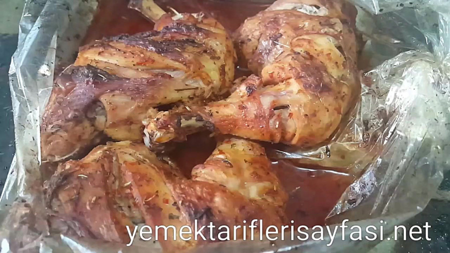 مرغ با سس در کیسه فر (تنورک)