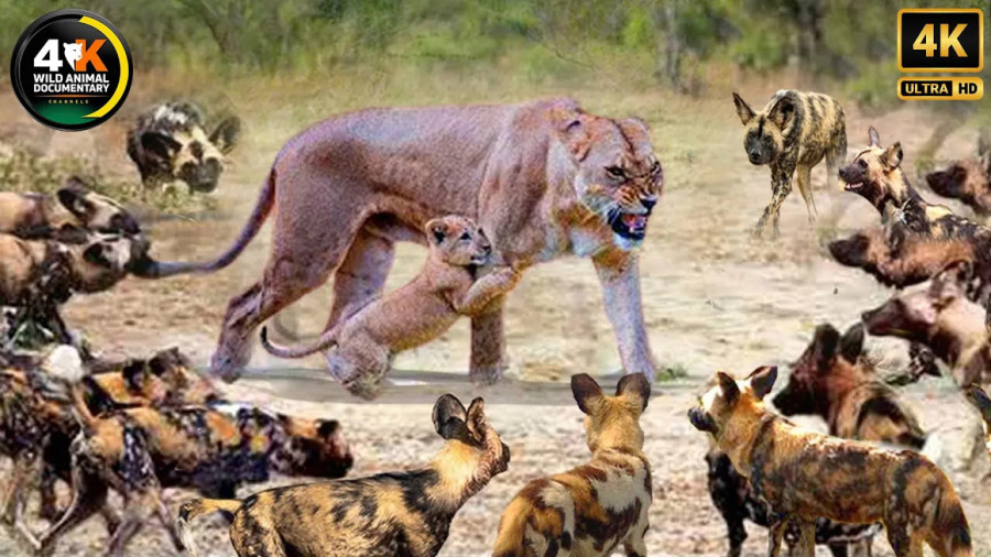 مستند حیوانات - حیات وحش - رازبقا - کفتارها یک شیر را محاصره کردند
