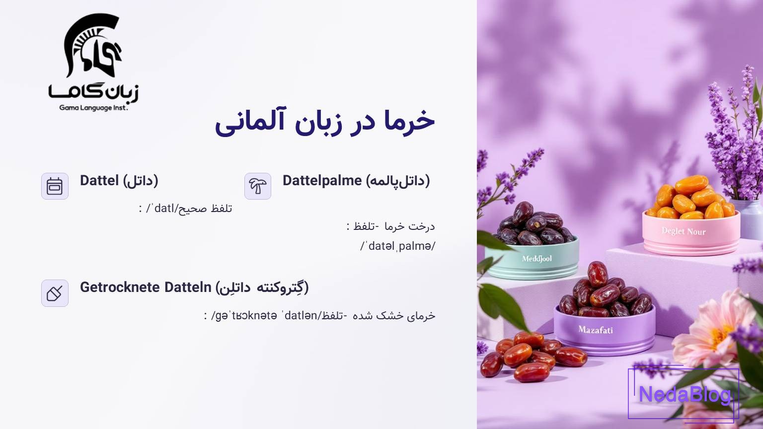 خرما در زبان آلمانی