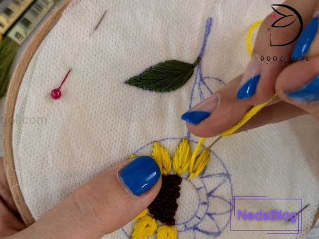 گلدوزی و دوخت آفتابگردان