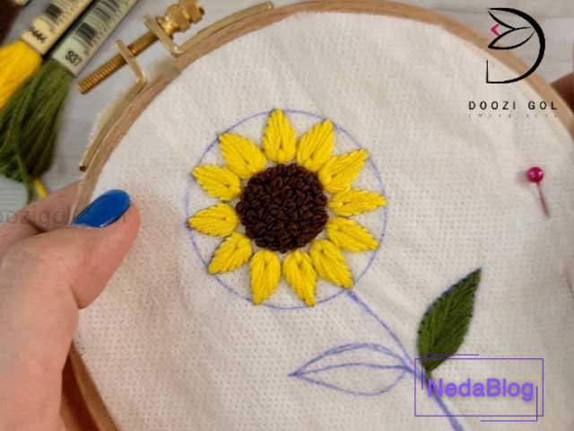 یادگیری و آموزش دوخت گل آفتاب گردان