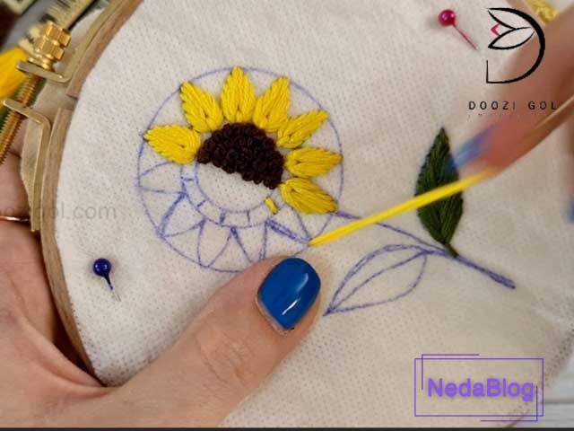 آموزش گلدوزی برزیلی آفتابگردان