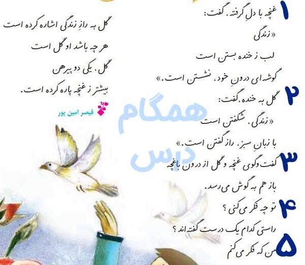 معنی صفحه ۸۴ فارسی ششم درس راز زندگی