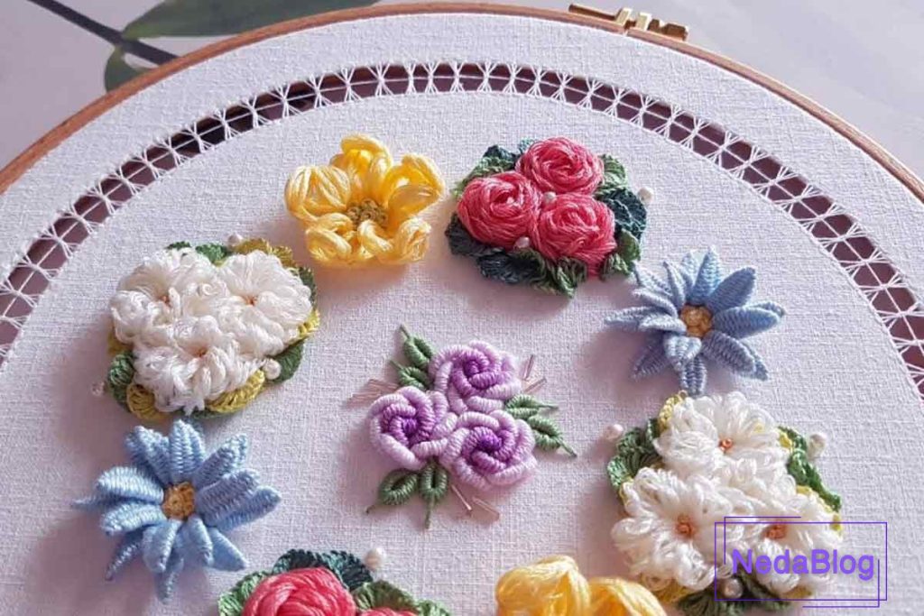 آموزش گلدوزی انواع گل