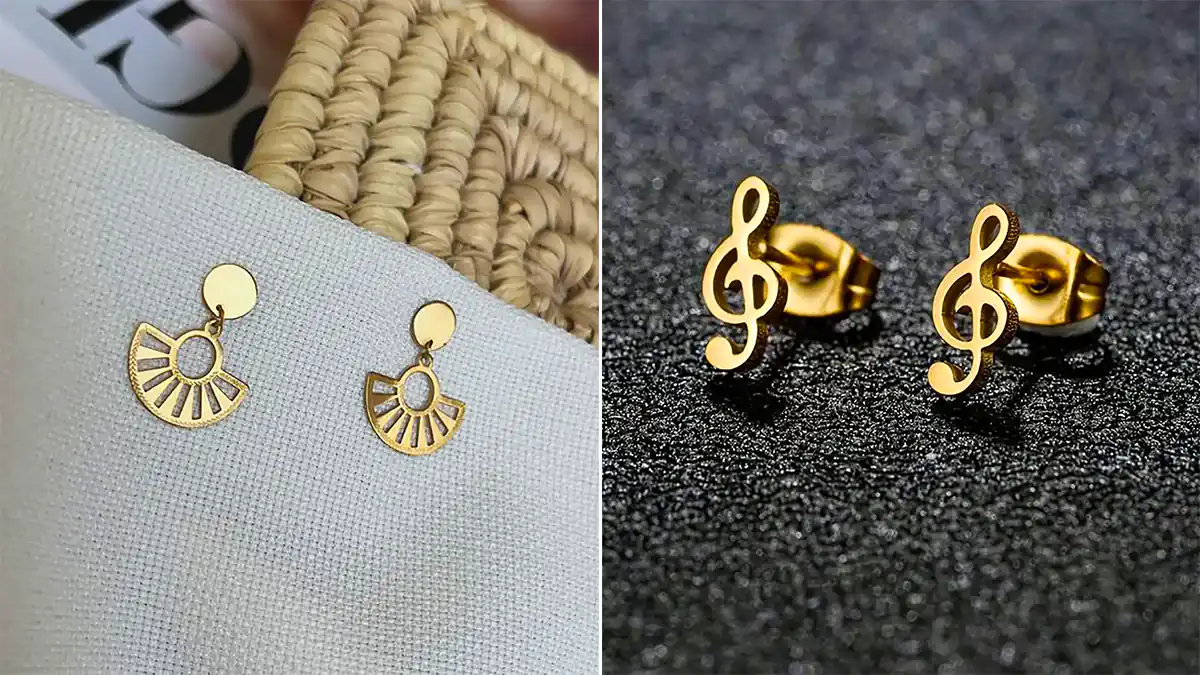 گوشواره میخی طلا جدید