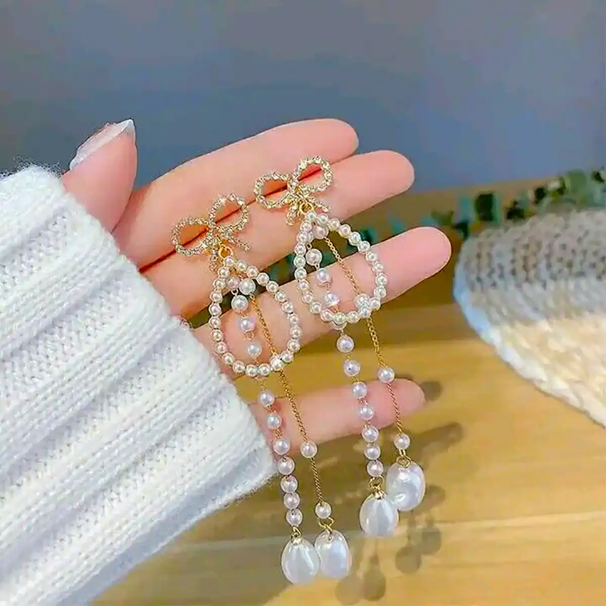 گوشواره آویزی طلا شیک