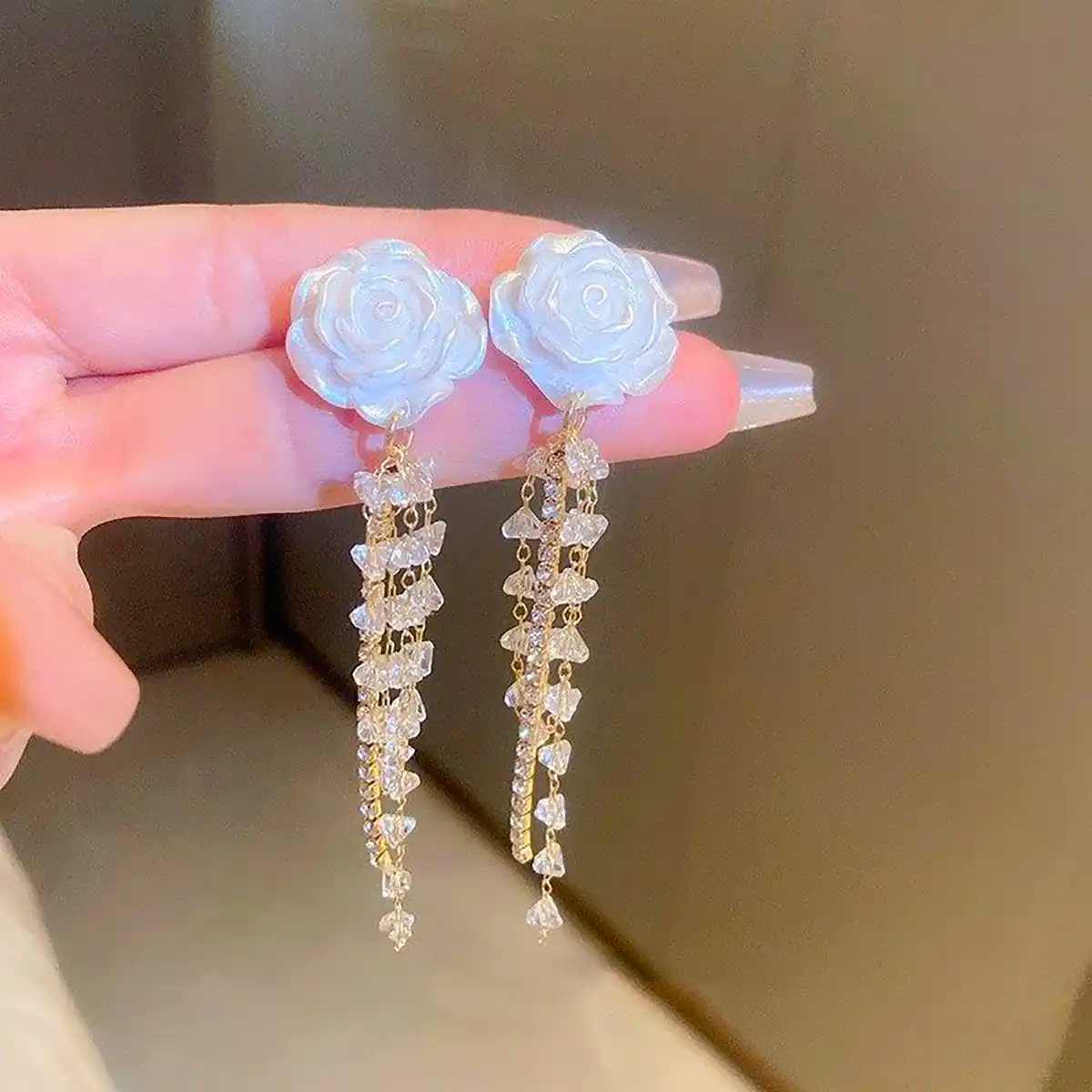 گوشواره آویزی طلا شیک