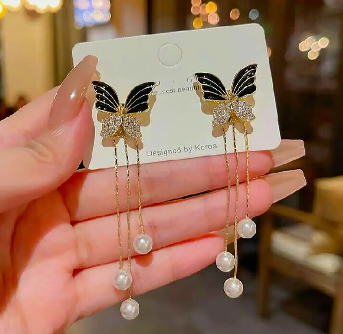 گوشواره آویزی طلا شیک