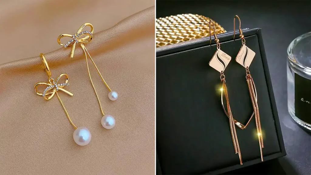 گوشواره طلا آویزی