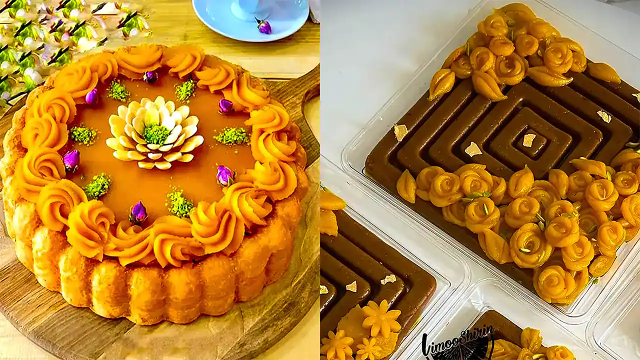 تزیین حلوا + زیباترین مدل های تزیین حلوا بسیار شیک و لاکچری و جالب