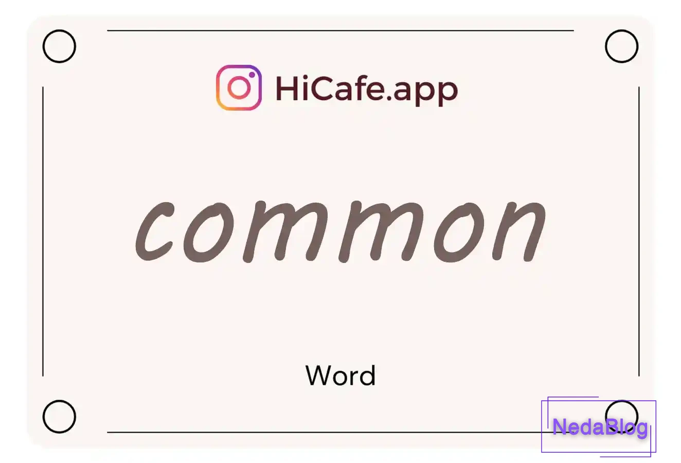 Meaning and usage of common word