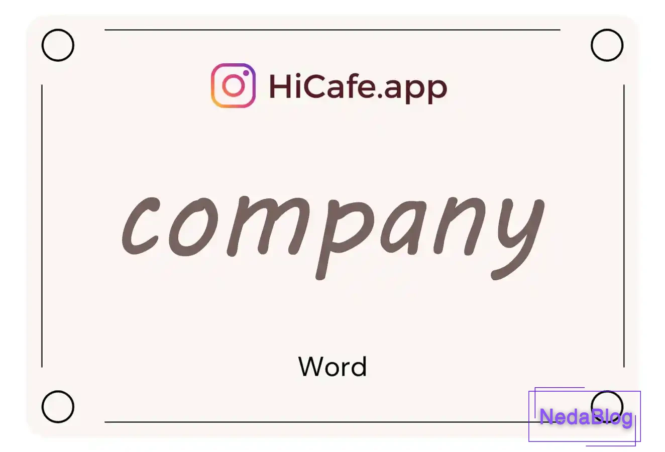 Meaning and usage of company word