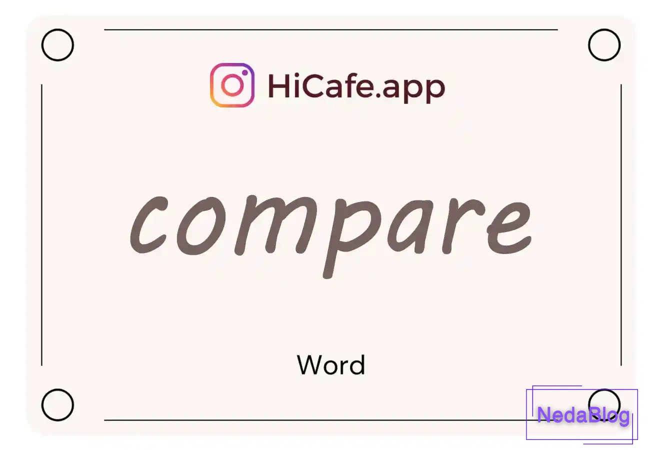 Meaning and usage of compare word