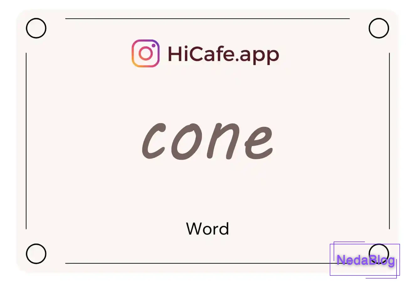 Meaning and usage of cone word