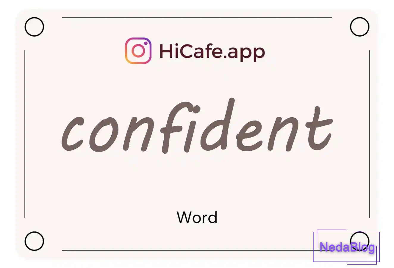 Meaning and usage of confident word