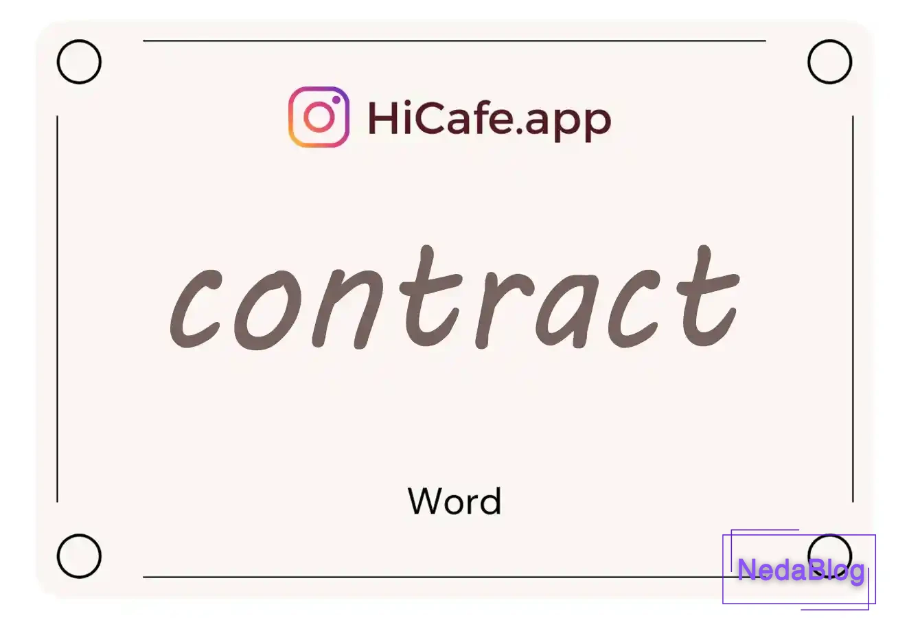 Meaning and usage of contract word
