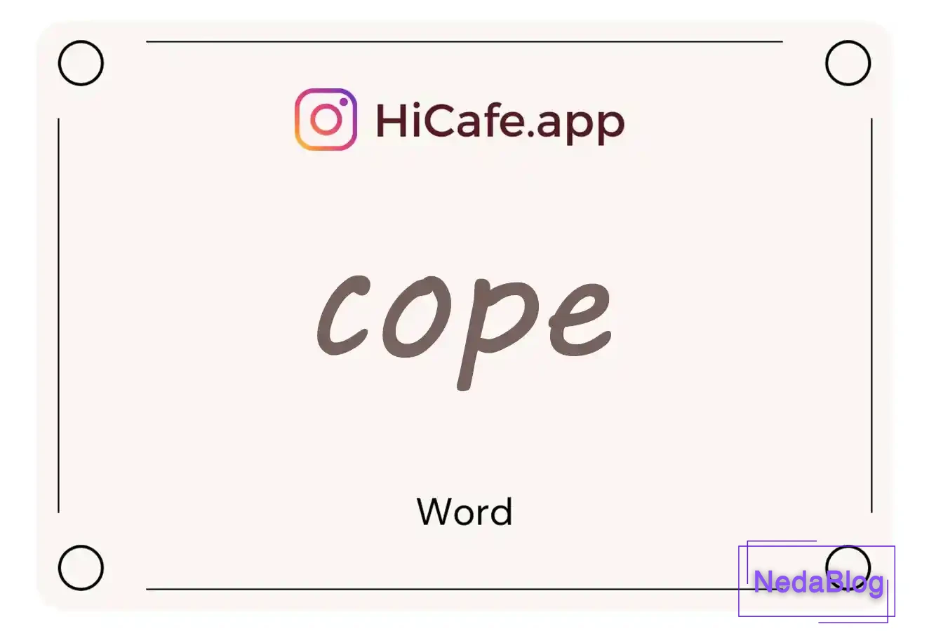 Meaning and usage of cope word