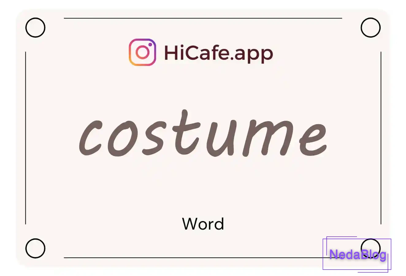 Meaning and usage of costume word