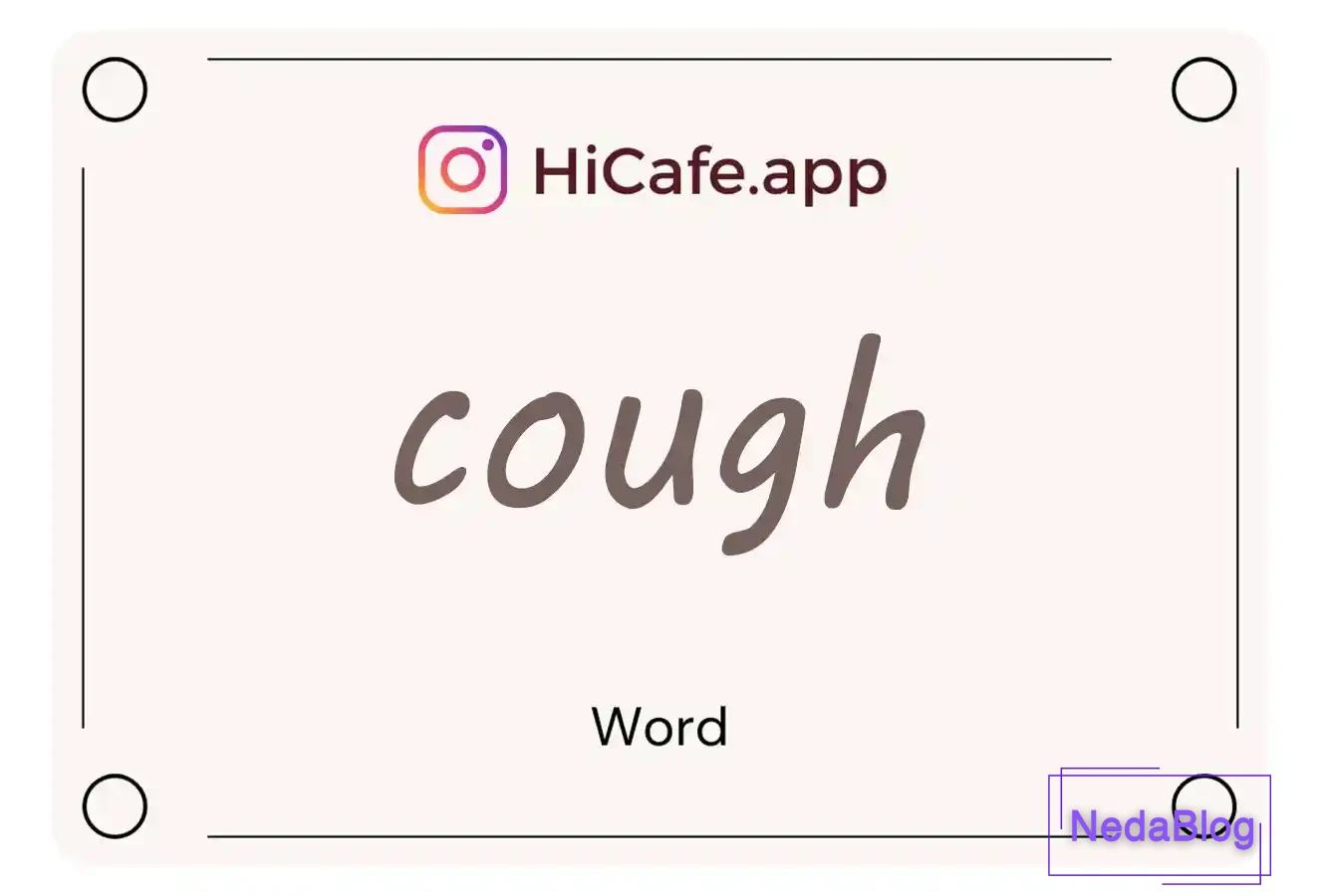Meaning and usage of cough word