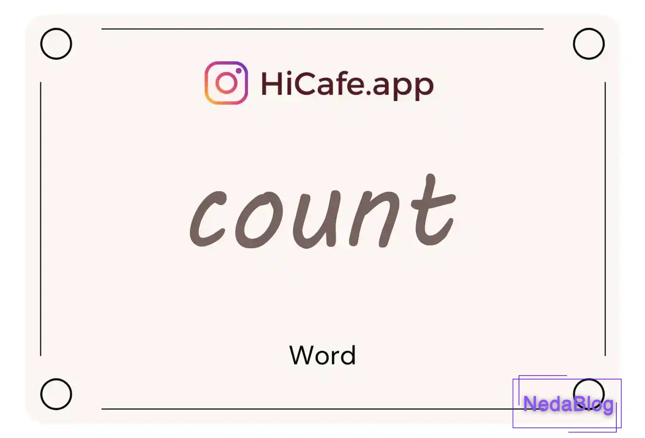 Meaning and usage of count word