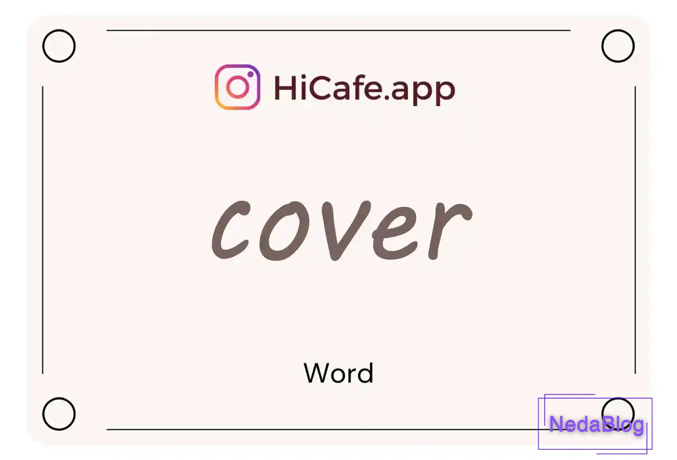 Meaning and usage of cover word