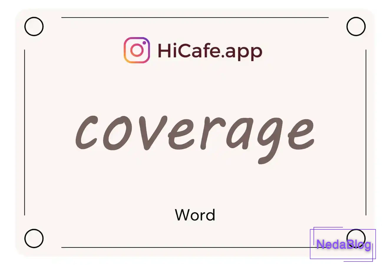 Meaning and usage of coverage word