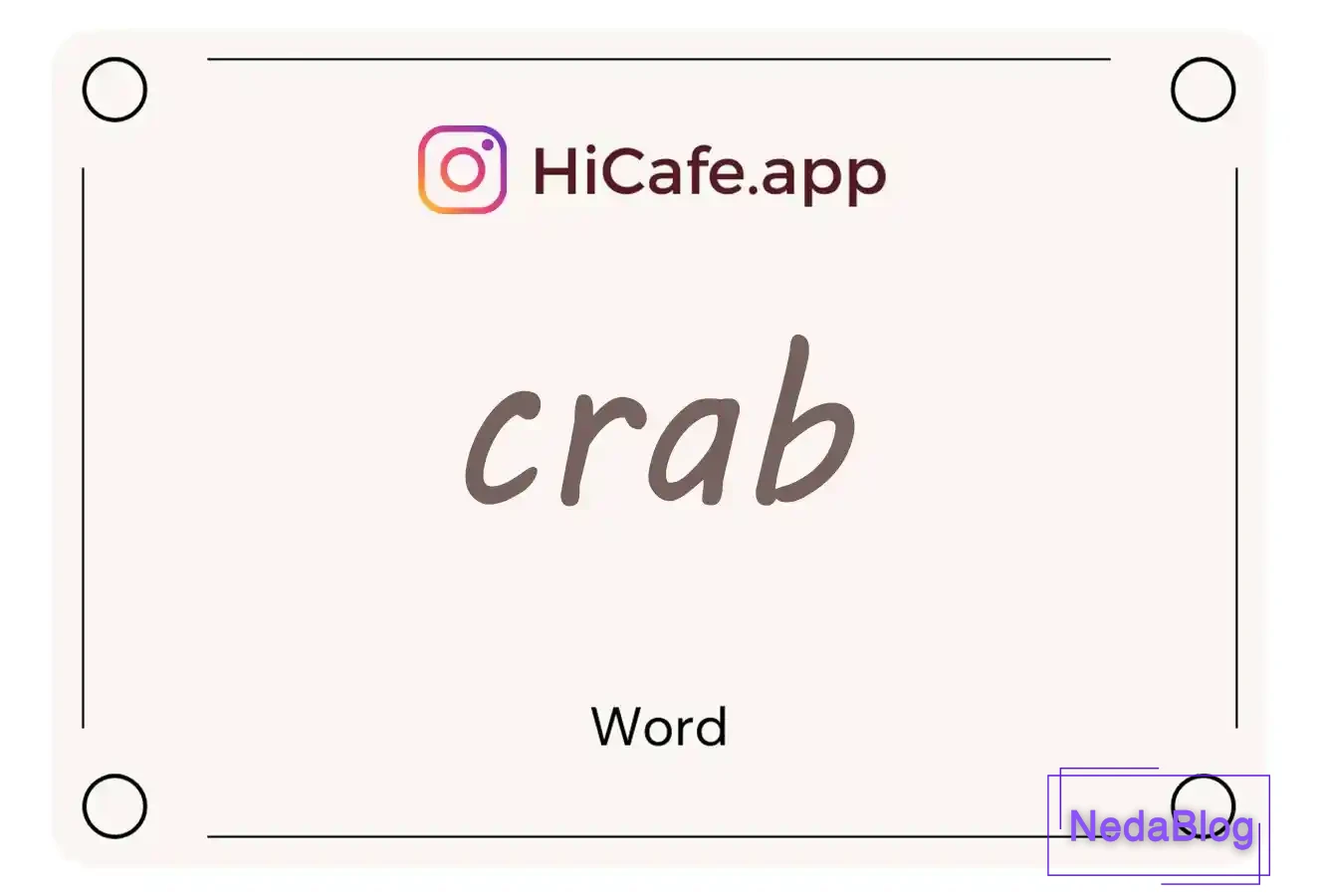 Meaning and usage of crab word