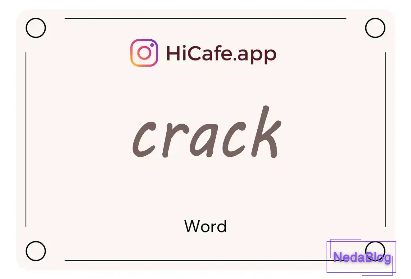 Meaning and usage of crack word