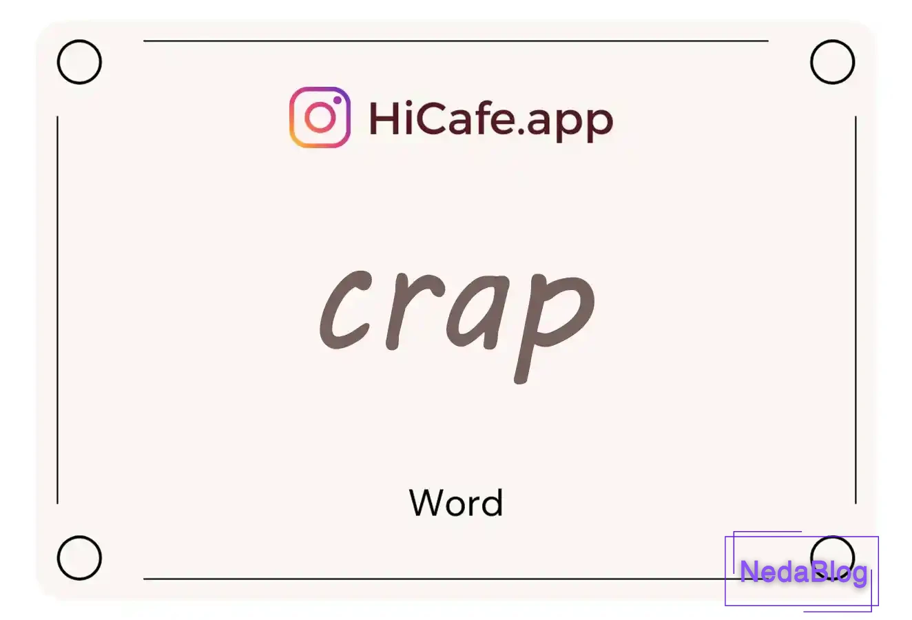 Meaning and usage of crap word