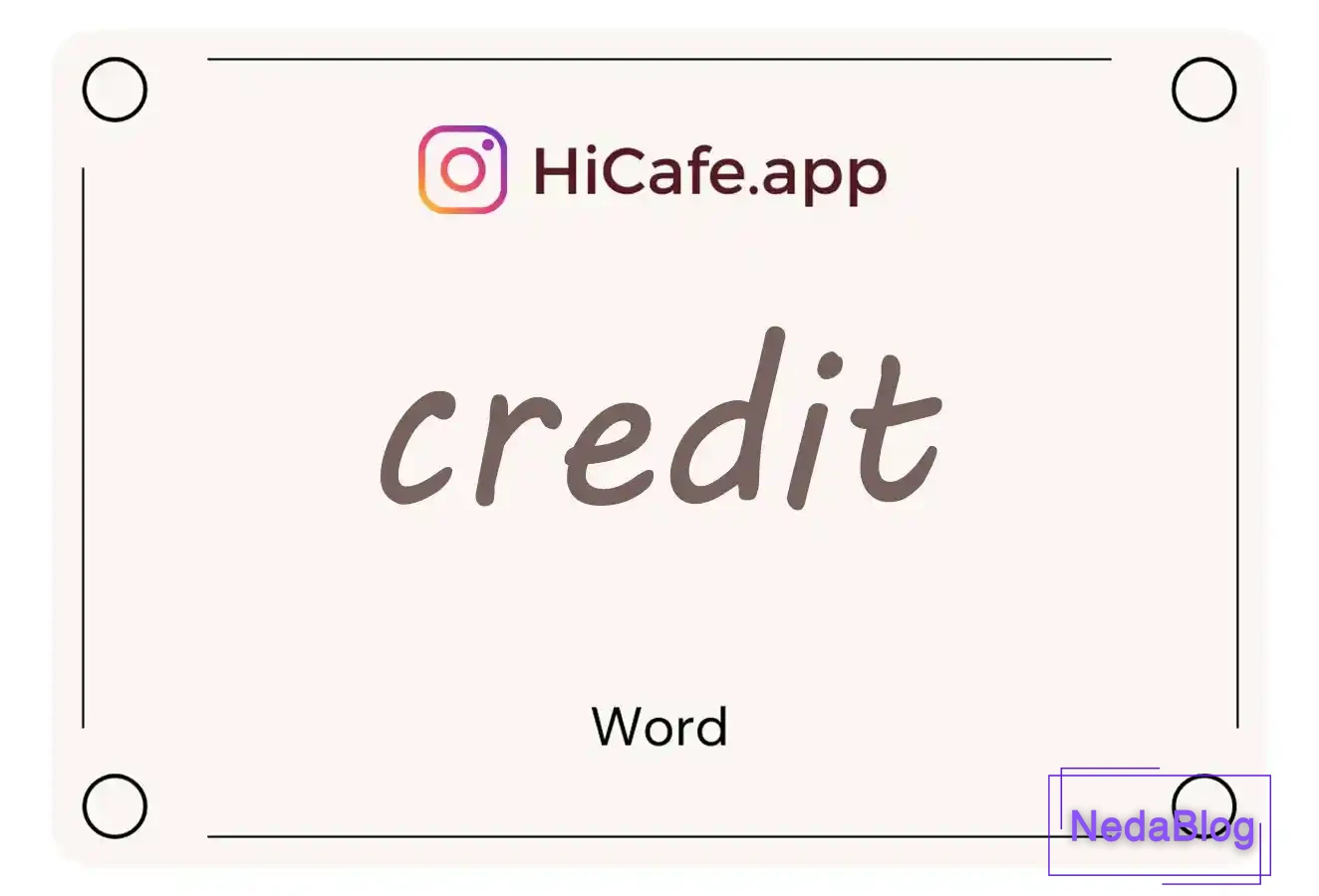 Meaning and usage of credit word