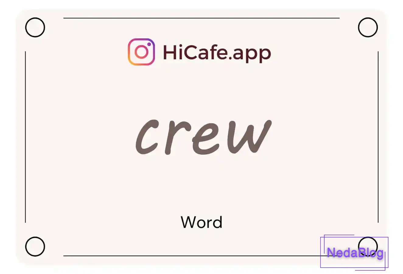 Meaning and usage of crew word