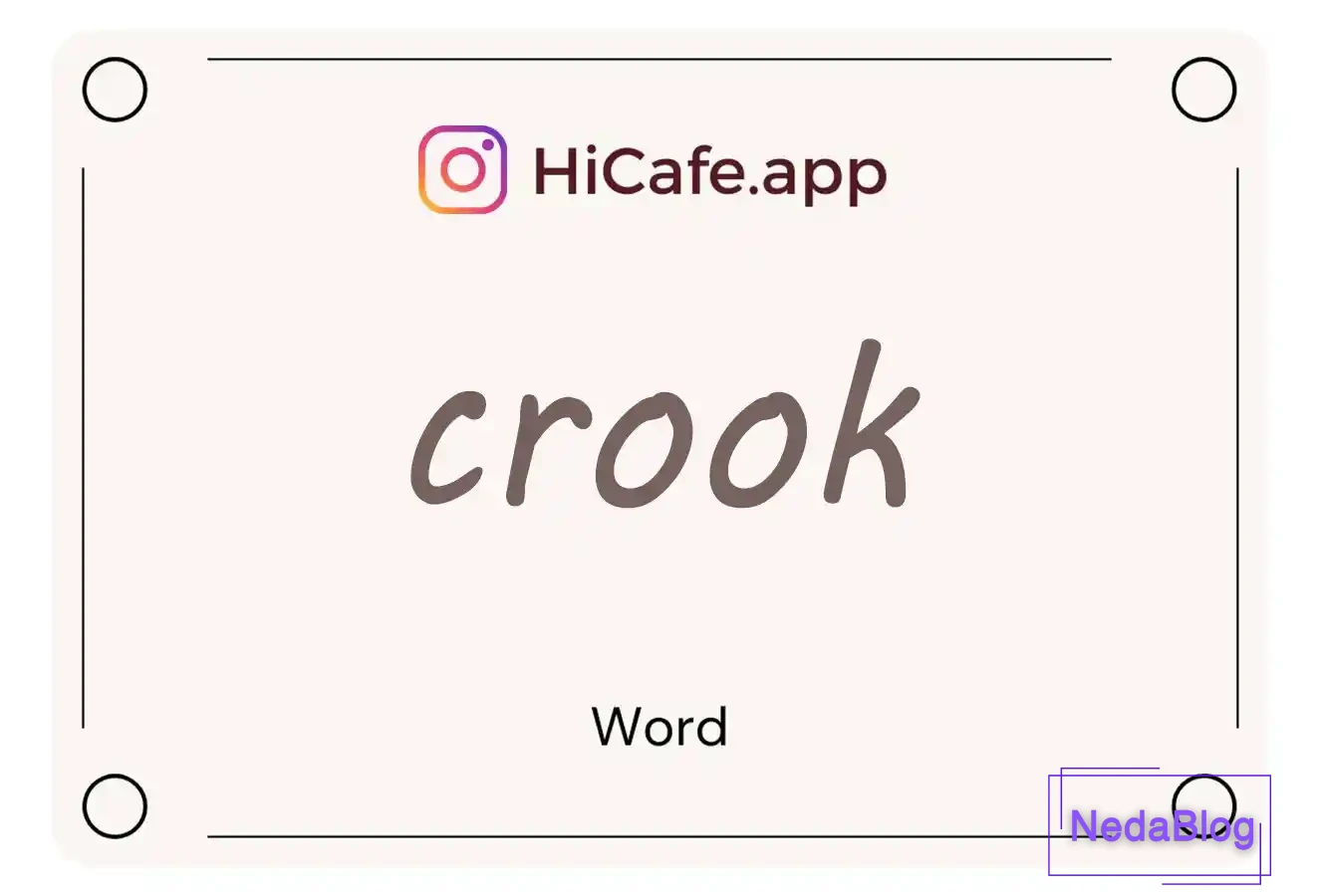 Meaning and usage of crook word