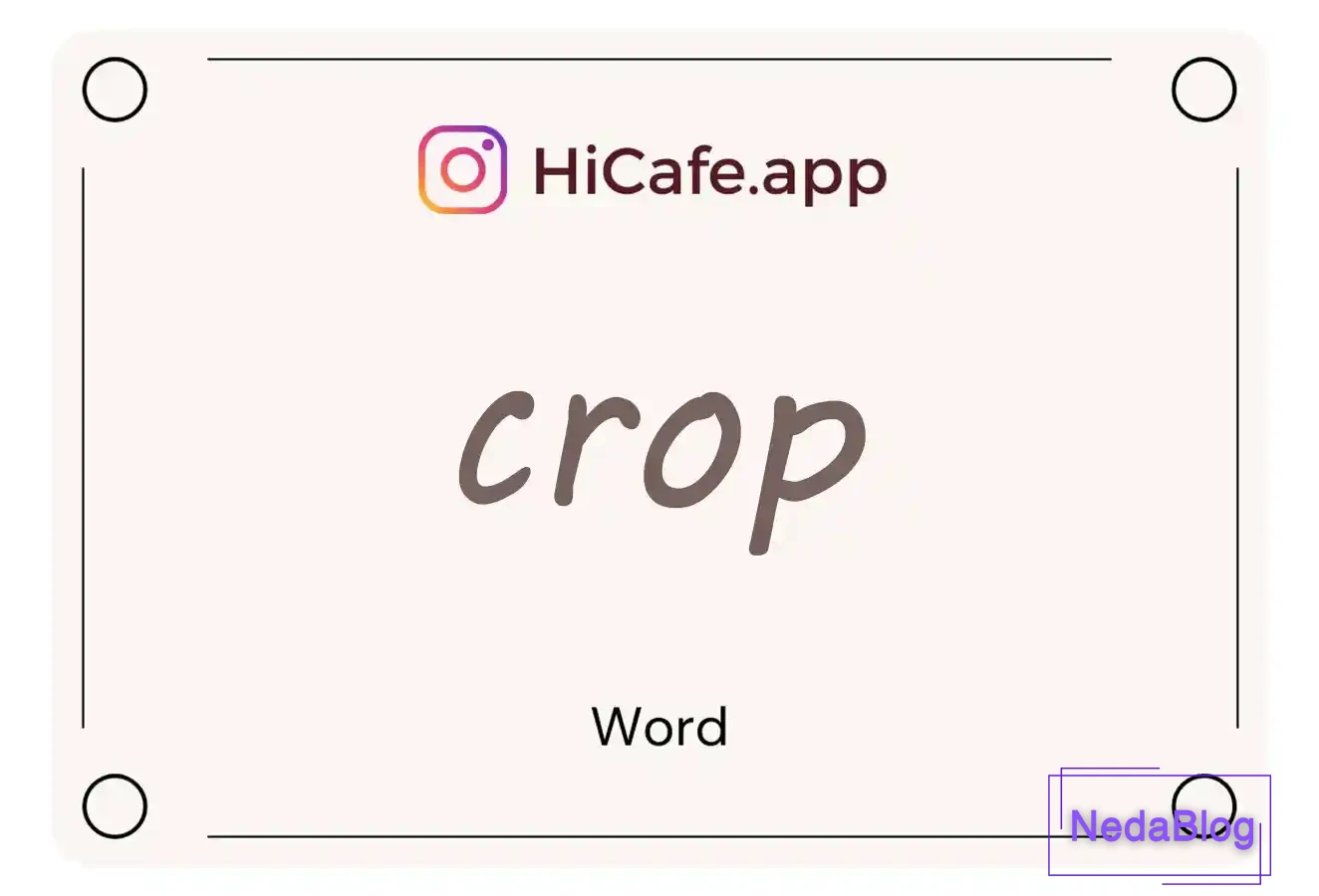 Meaning and usage of crop word
