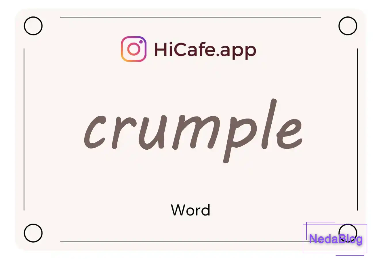 Meaning and usage of crumple word