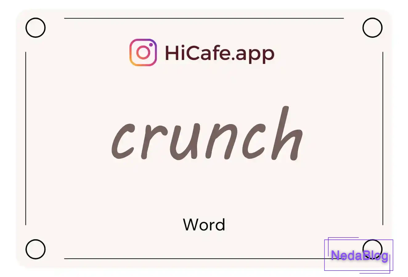 Meaning and usage of crunch word