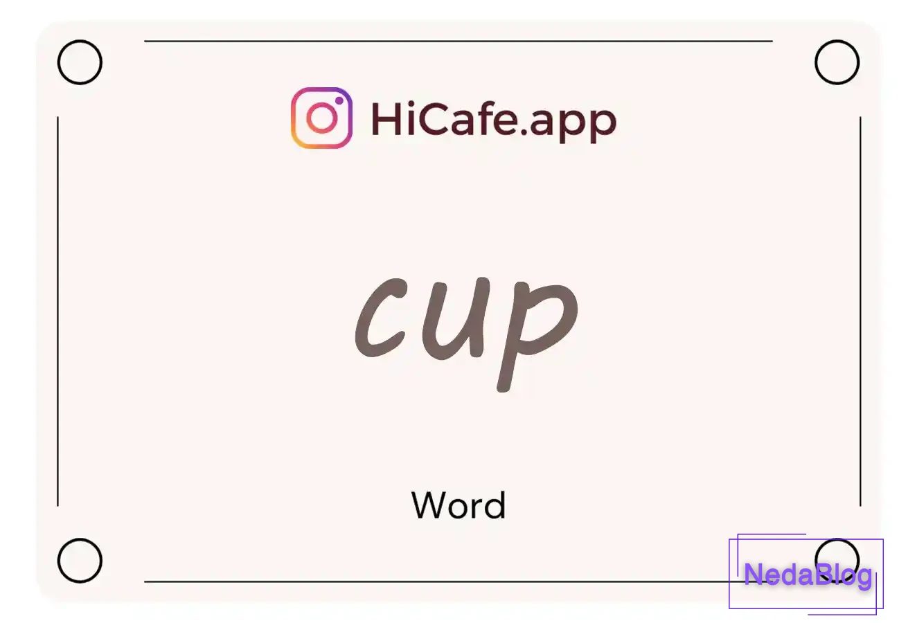 Meaning and usage of cup word