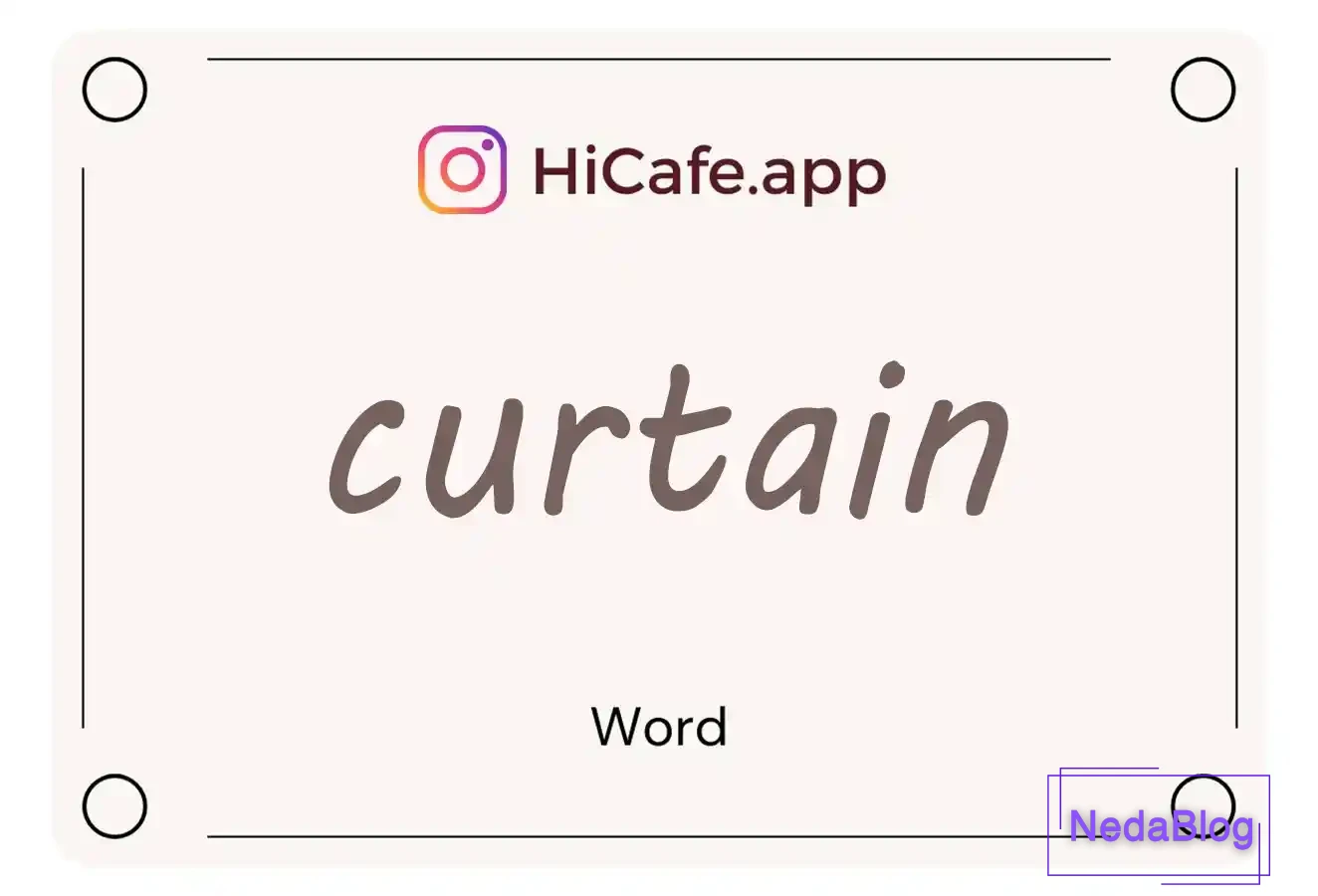 Meaning and usage of curtain word