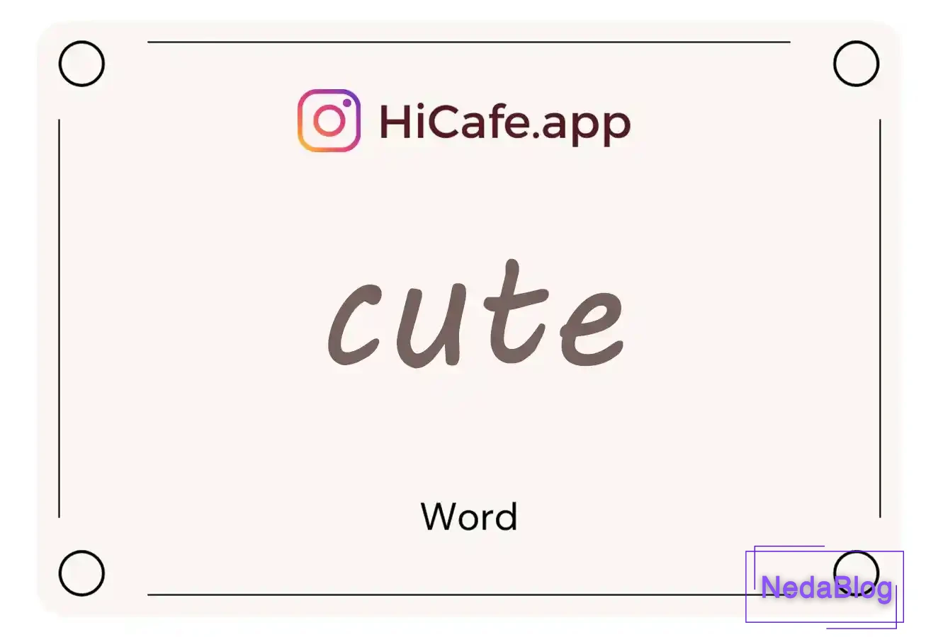Meaning and usage of cute word
