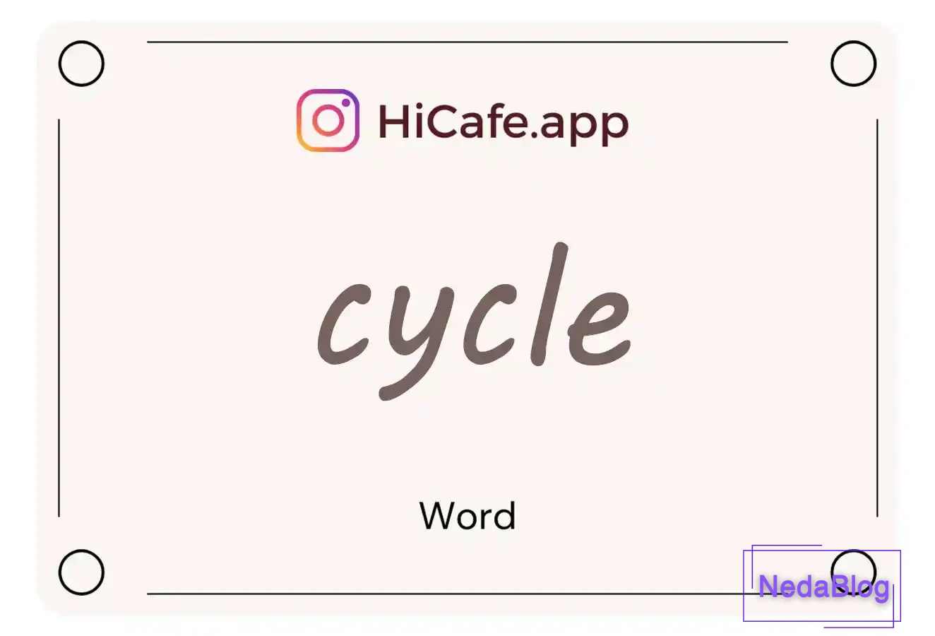 Meaning and usage of cycle word