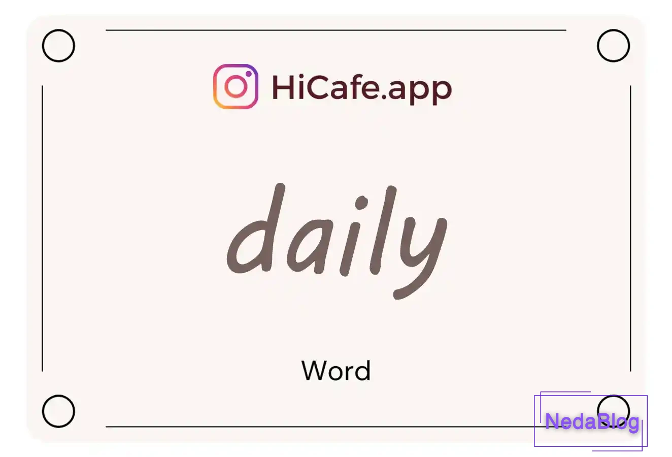 Meaning and usage of daily word