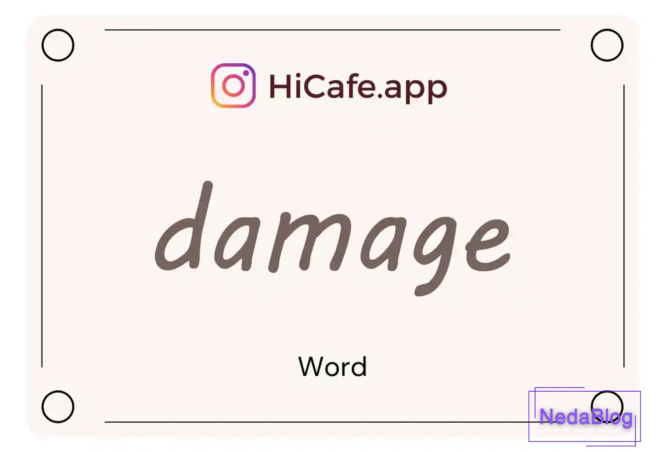 Meaning and usage of damage word