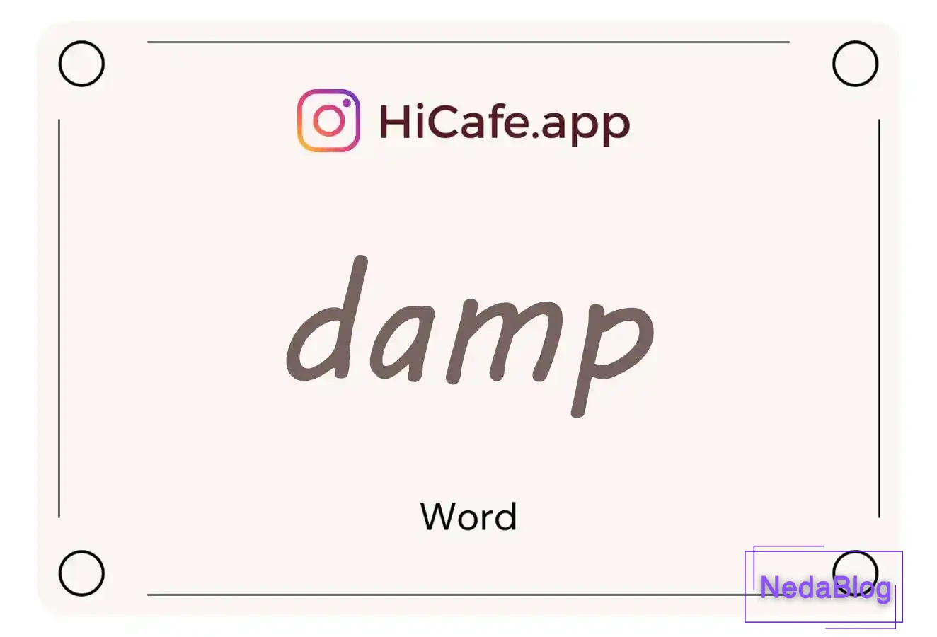 Meaning and usage of damp word