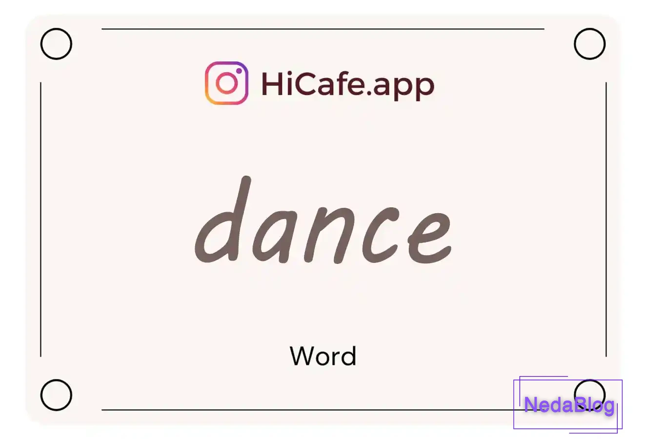 Meaning and usage of dance word