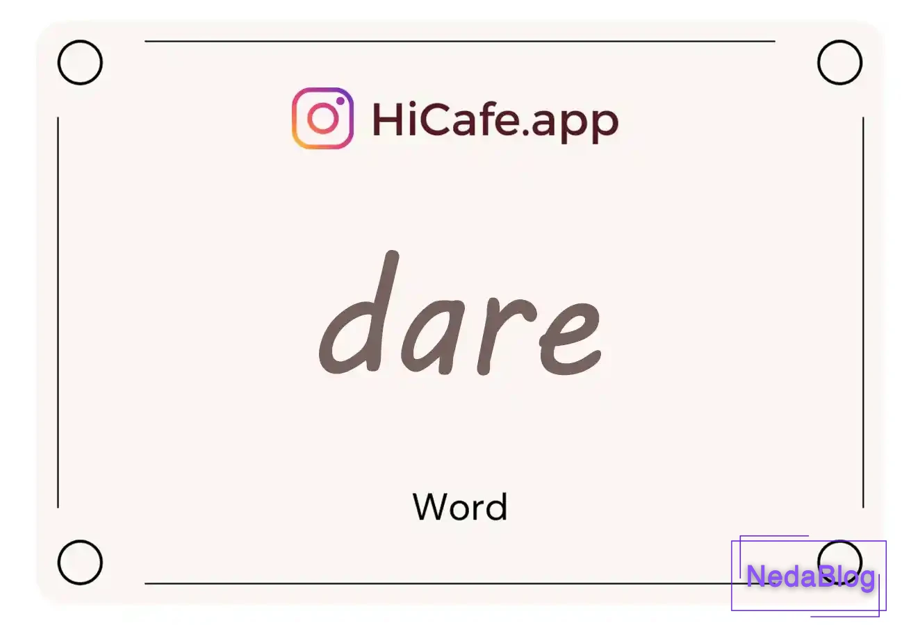 Meaning and usage of dare word