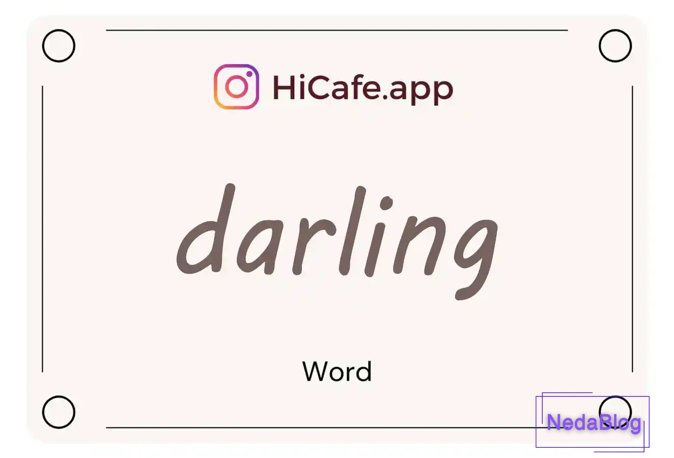 Meaning and usage of darling word