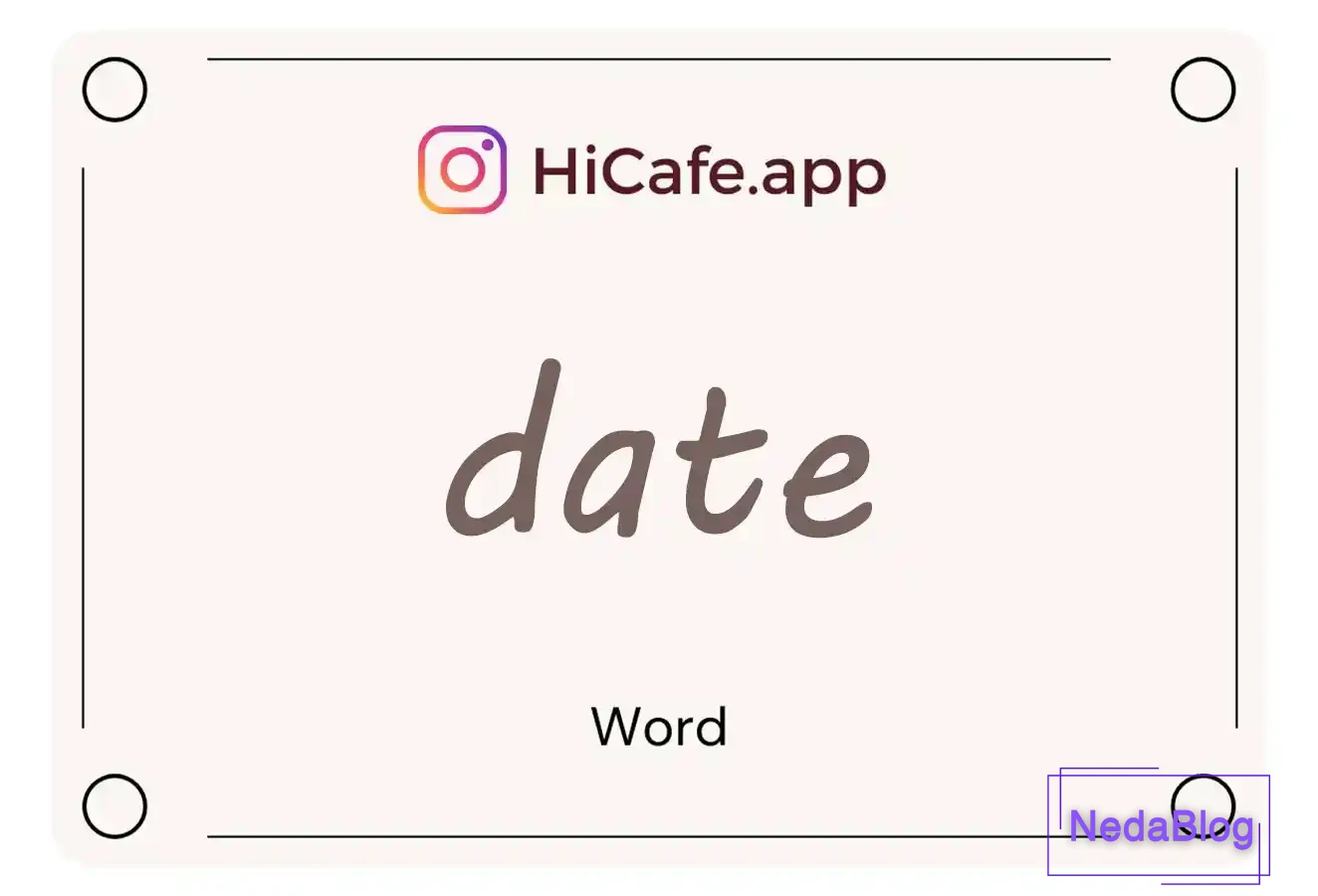 Meaning and usage of date word