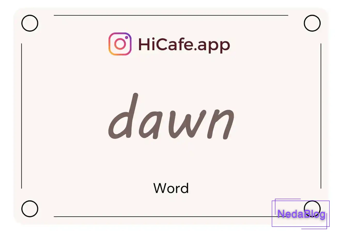 Meaning and usage of dawn word
