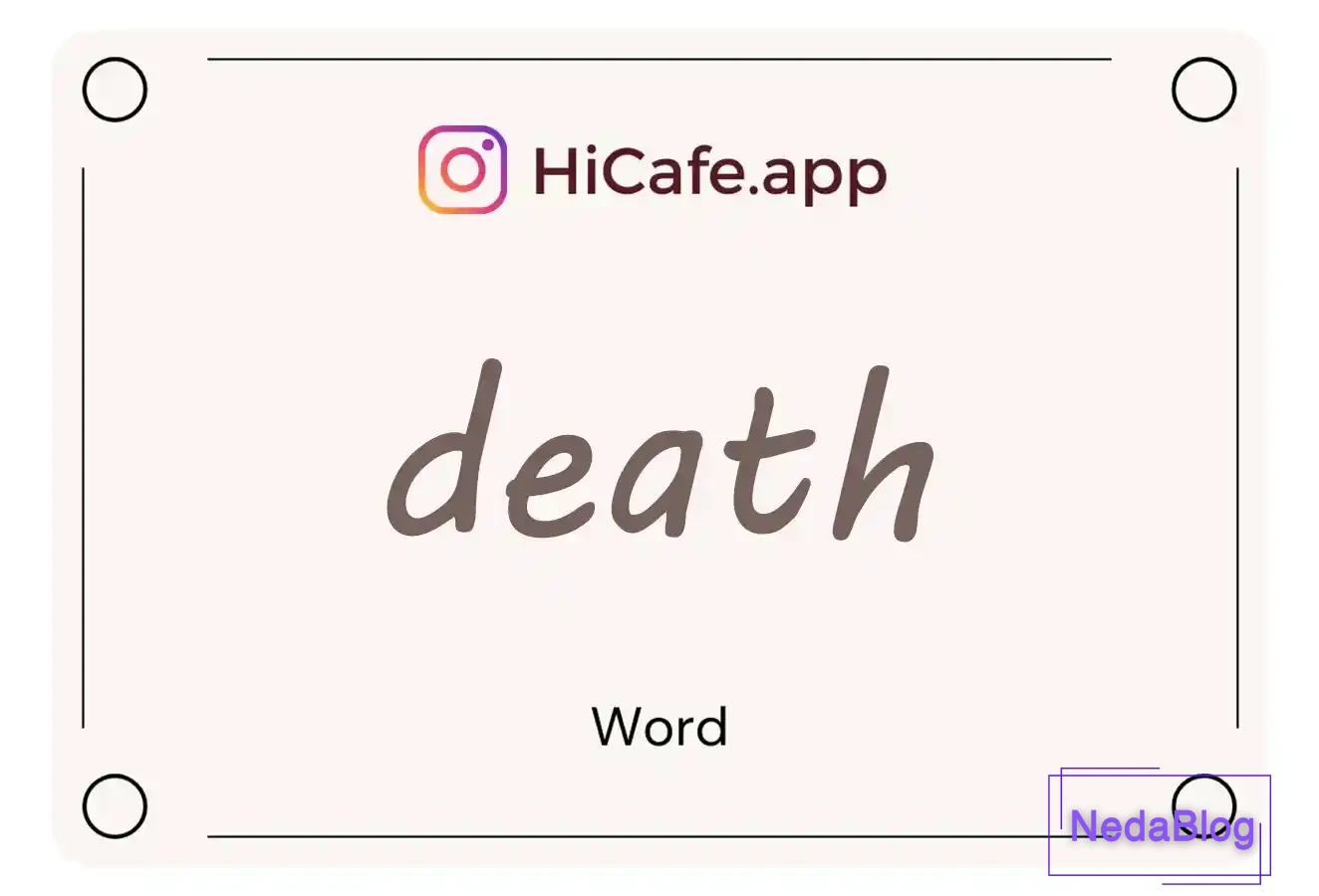 Meaning and usage of death word