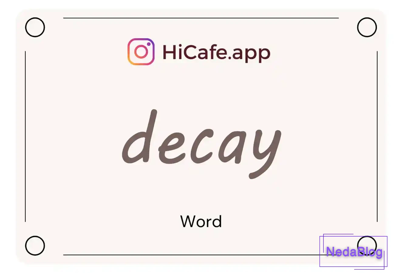Meaning and usage of decay word