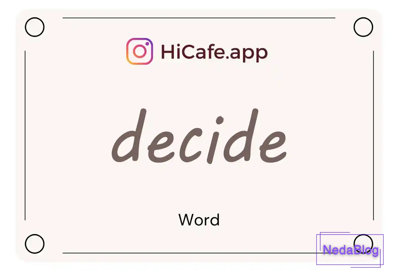 Meaning and usage of decide word